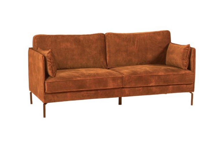 Canapé 2 places en velours marron Moven Fox
